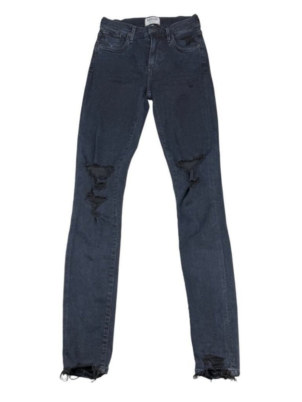 Agolde Sophie Distressed Skinny Jeans Ruthless Washed Black - Picture 2 of 7